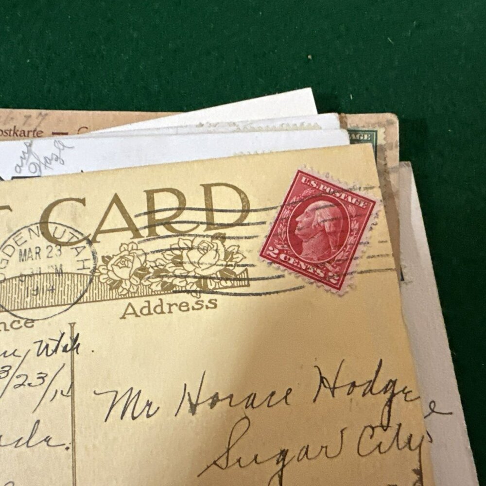Antique Postcards with Memos and Postage Stamps 1908 through 1914 100 year old - Picture 15 of 16